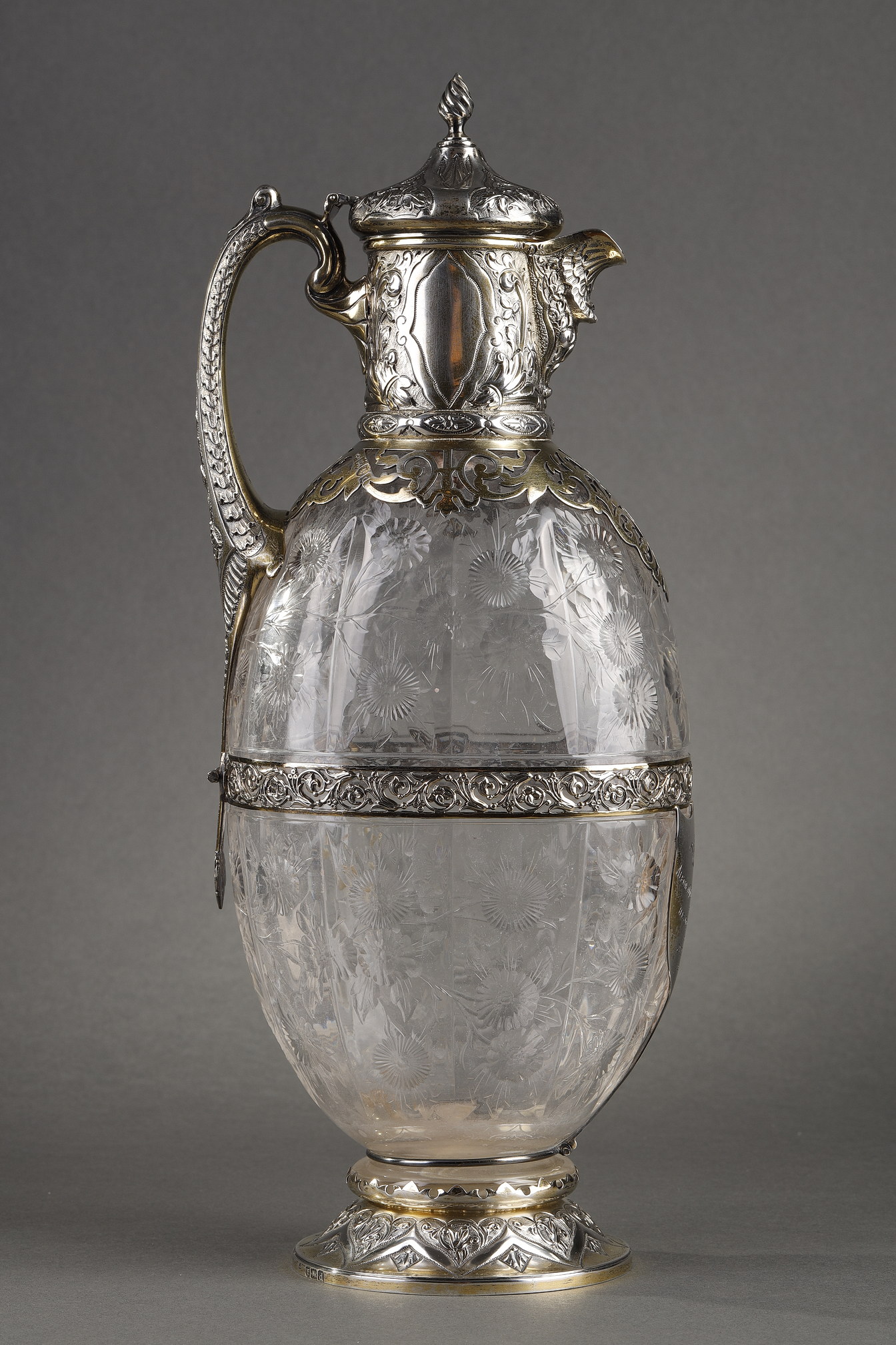 A silver and cut crystal ewer by Charles Edwards, London 1900